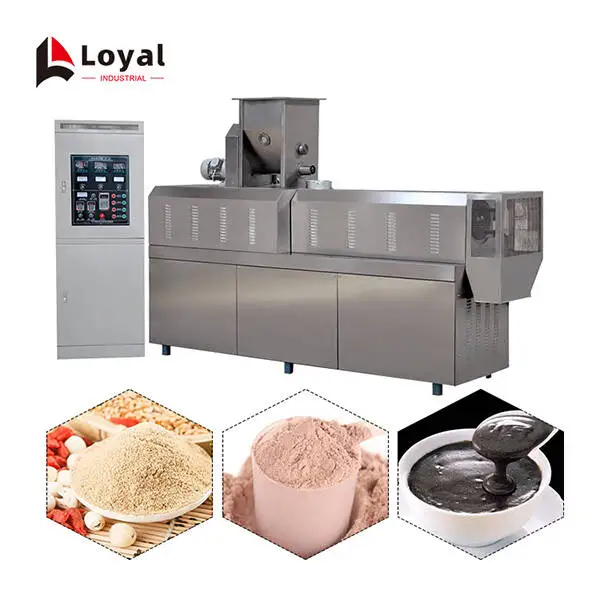Linha de processamento instantâneo de mingaus de alimentação de 7 a 55 KW / maquinário de alimentos para pó de arroz