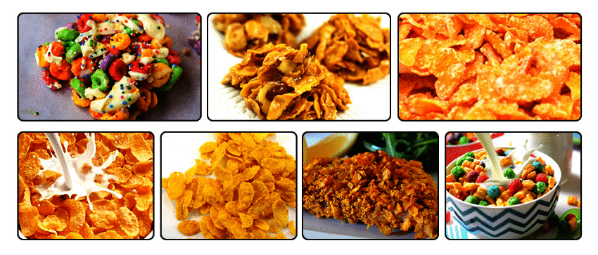 Sample of Corn Flakes Breakfast Cereal Processing Line