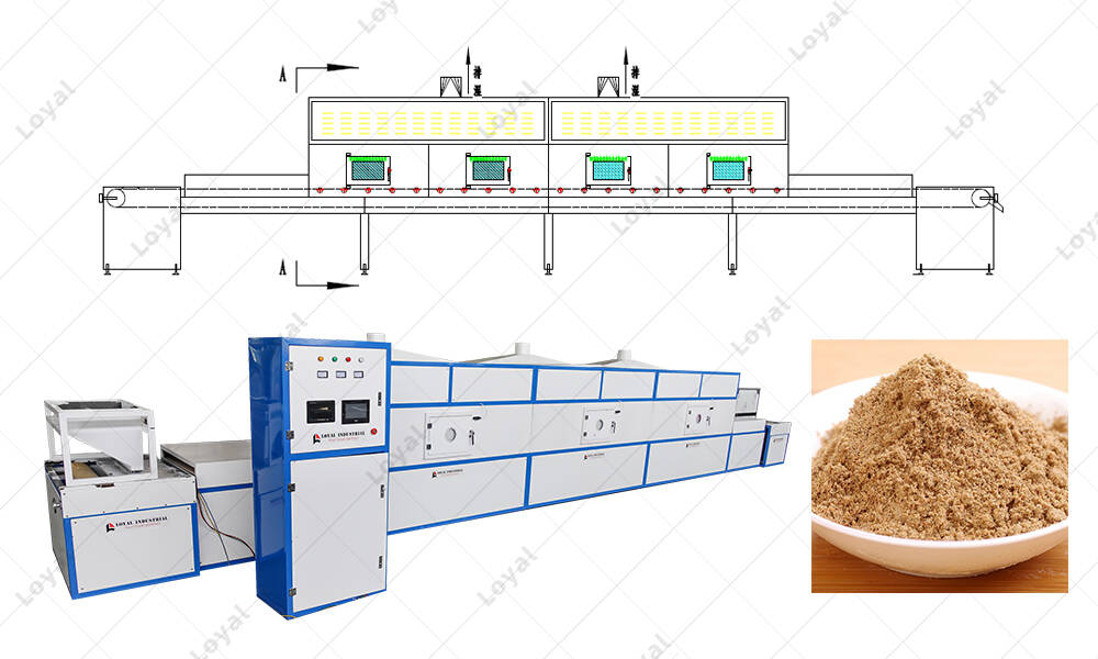 Cad of Industrial Tunnel Microwave Food Power Drying Sterilization Machine