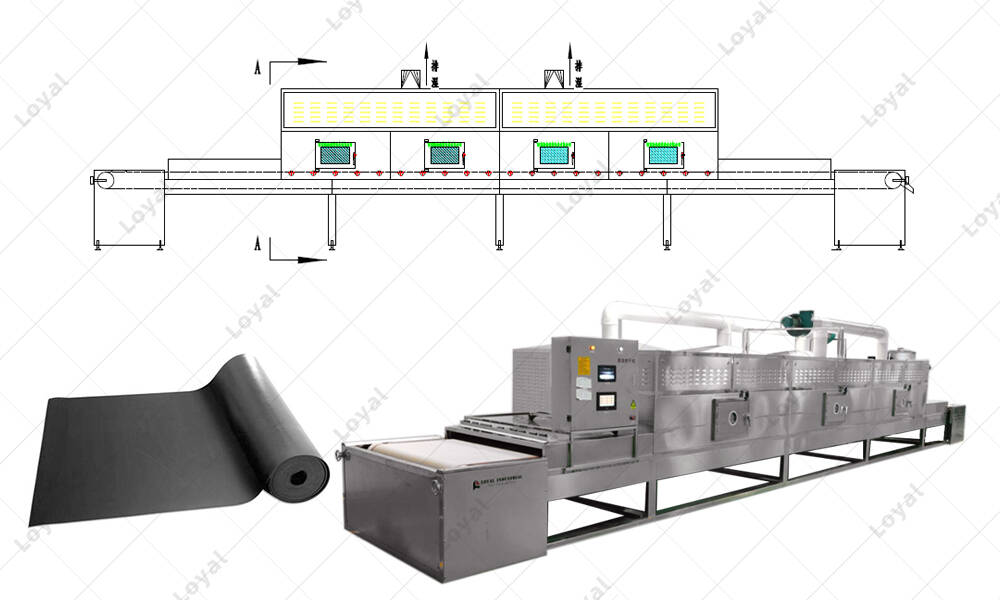 CAD of Continuous Microwave Rubber Mattress Drying Machine