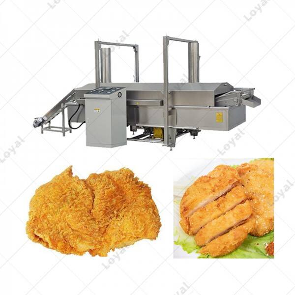 Popular Conveyor Continuous Fryer Machinery Chicken Fillet Frying Machine