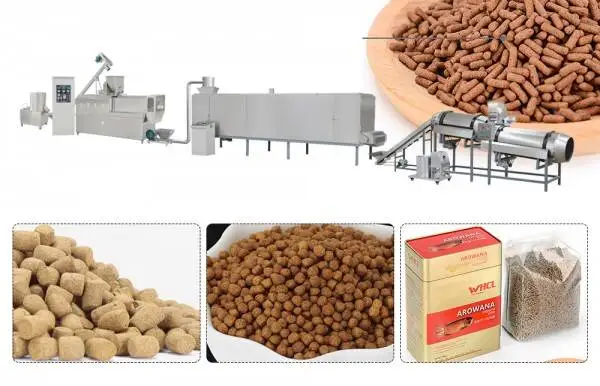 Línea de producción de alimentación de pescado de harina de pescado de baja electricidad Máquina de pellet de alimentación de pescado para gatos
