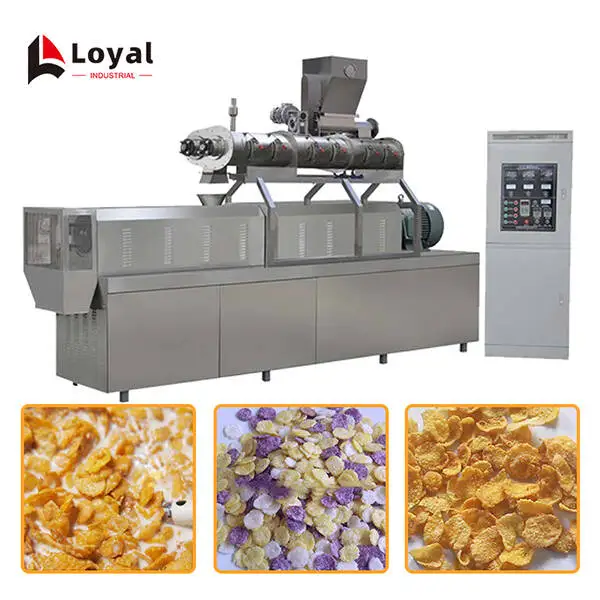 Línea de producción de cereales de fabricación de hojuelas de maíz de preformación estable Línea de procesamiento