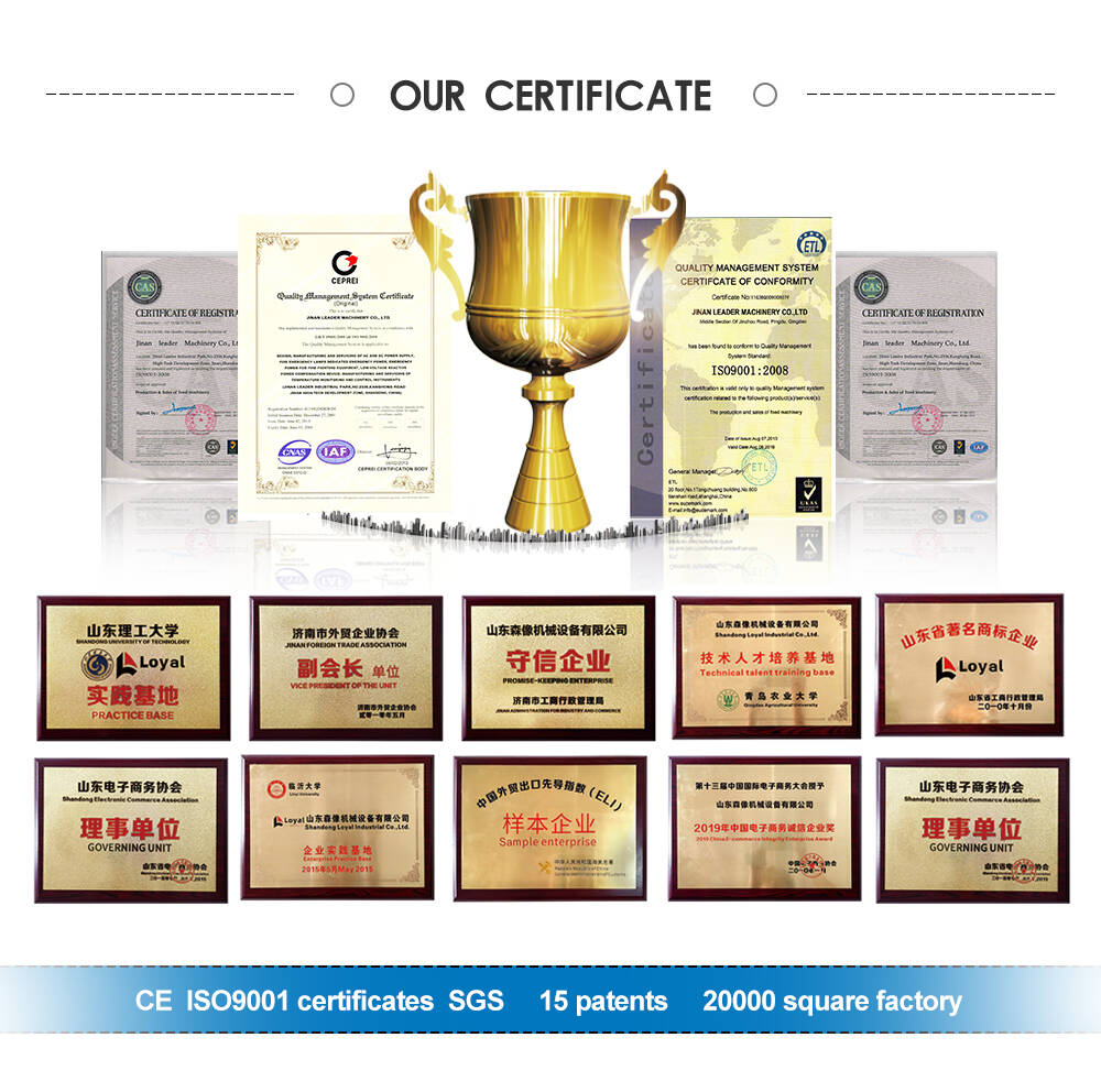 Certificate for core filling machine