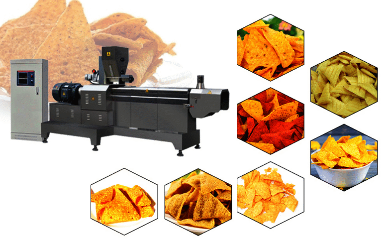 Heavy-Duty Automatic Doritos Production Line Doritos Tortilla Chips Making Machine