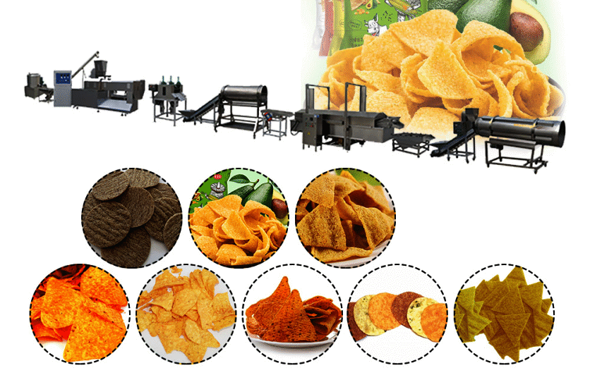 Heavy-Duty Automatic Doritos Production Line Doritos Tortilla Chips Making Machine