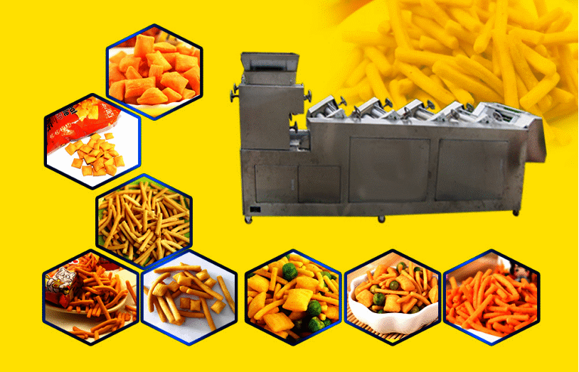 200KG/H Wheat Flour Snack Making Machine, Sticks Snack Fried Wheat Dough Snack Machine