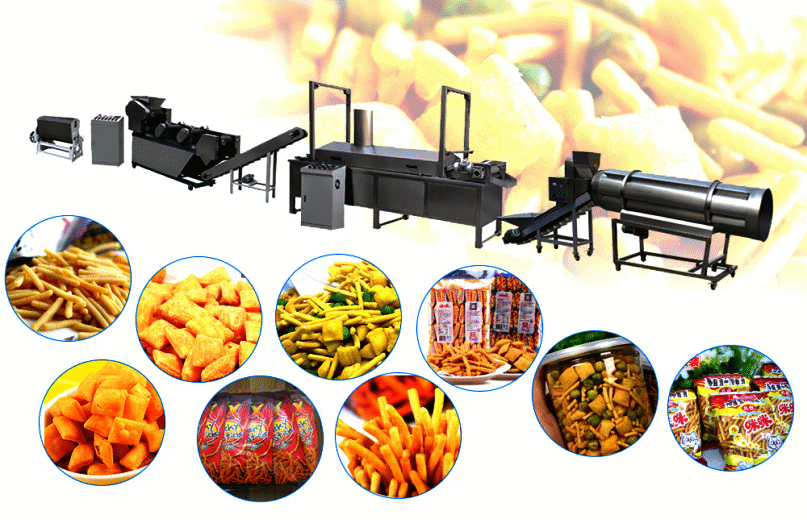 200KG/H Wheat Flour Snack Making Machine, Sticks Snack Fried Wheat Dough Snack Machine