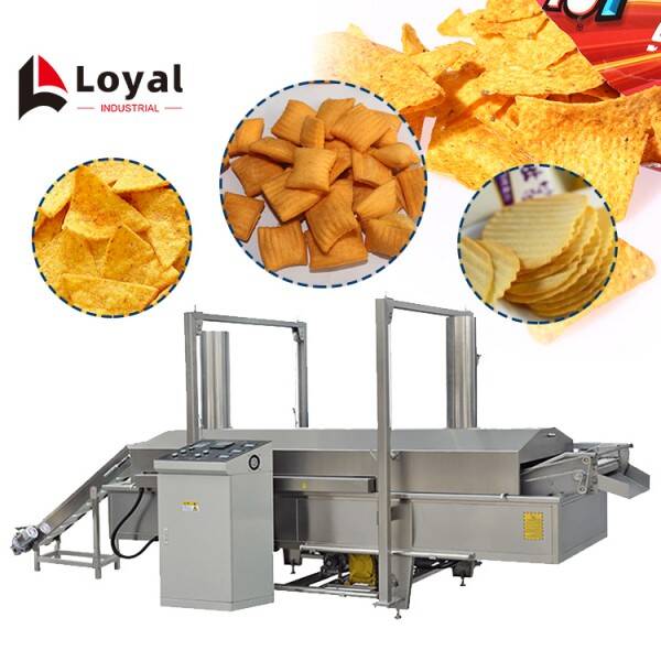 Industrial Automatic Continuous Frying Line, Multifunctional Conveyor Fryer Machine
