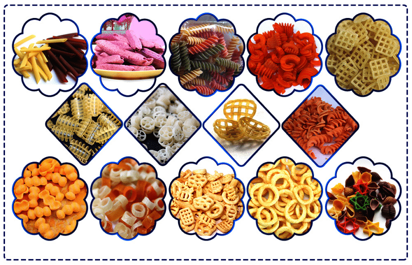 Finished Products Pictures For Dough Forming Single Screw Extruder Machine