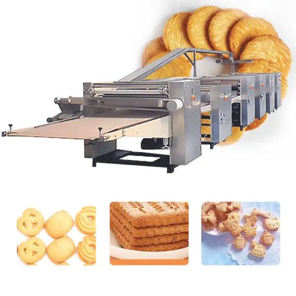 Linha de produção de biscoitos automática multifuncional da indústria, máquina de fazer biscoitos