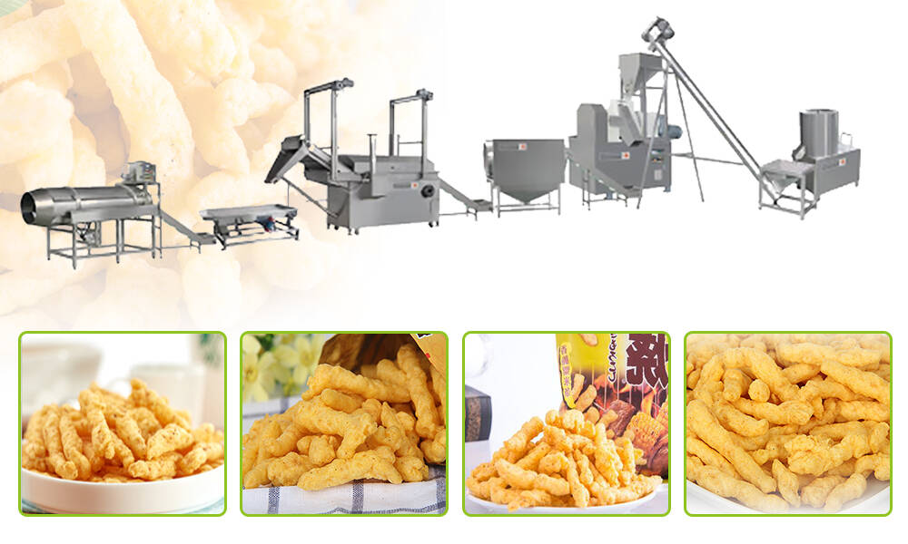 Snack Food Fried Nik Naks Fried Cheetos Extruder Machine 100~150kg/h With Frying System