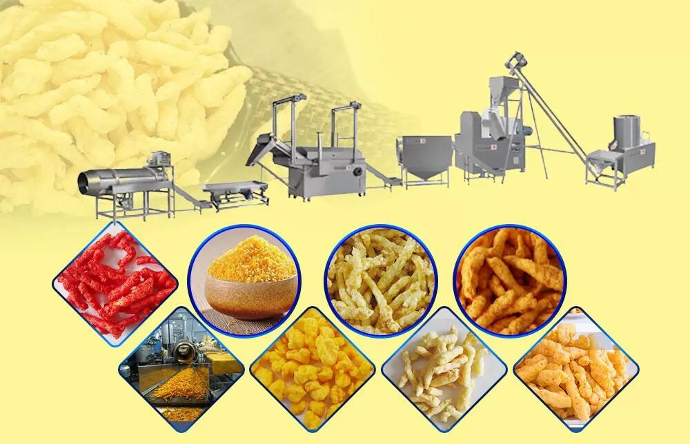 35kw Power Snack Baked Kurkure Extruder Machine/ Kurkure Production Line Stainless Steel