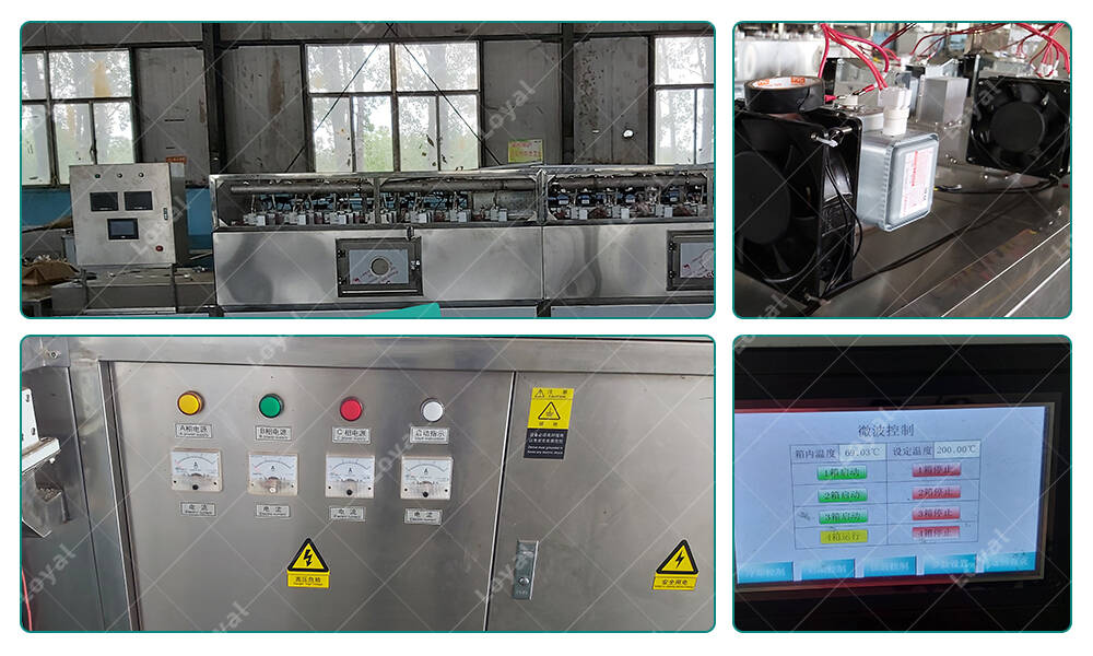 Detail of Industrial Tunnel Microwave Food Power Drying Sterilization Machine in production workshop