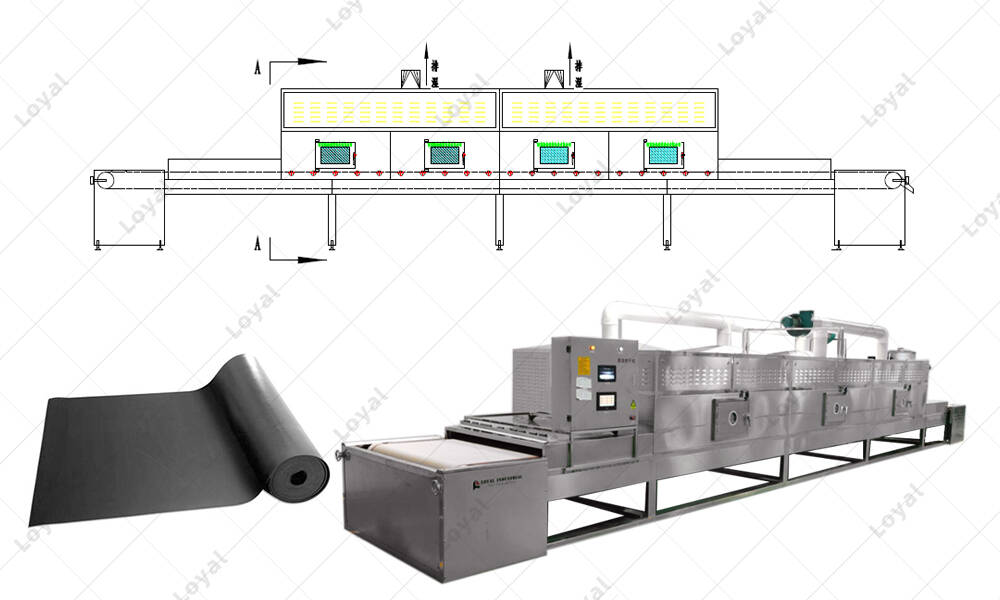 连续式微波橡胶床垫干燥机CAD