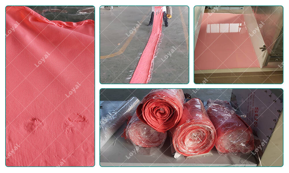 Testing of Continuous Microwave Rubber Mattress Drying Machine in factory 