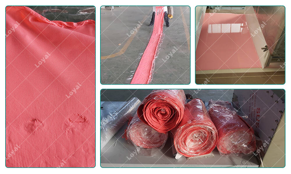 Testing of Continuous Microwave Rubber Mattress Drying Machine in factory