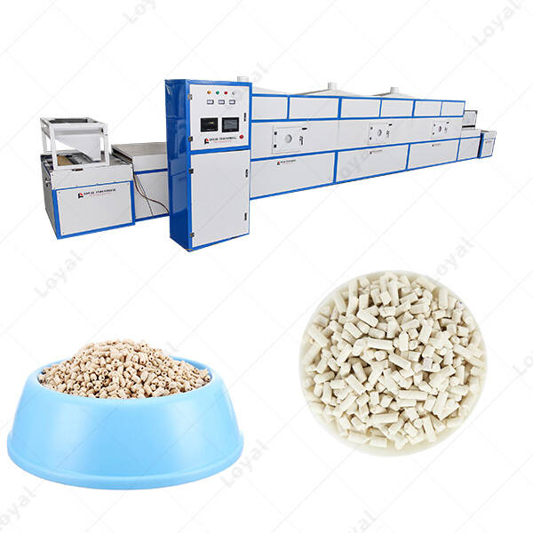 Automatic Industrial Tunnel Tofu Crystal Cats Litter Microwave Sterilizing Drying Machine