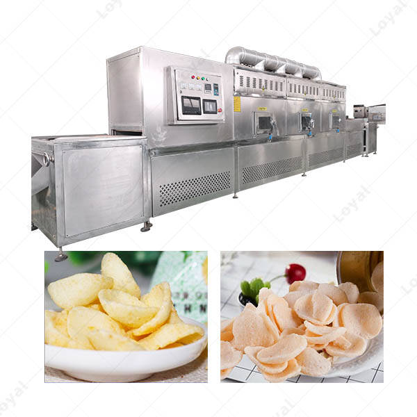 Automatic Industrial Tunnel Continuous Microwave Puffed Prawn Cracker Microwave Machine