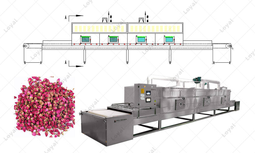 Cad Of Rose Petal Microwave Flower Drying Machine In Manufacturer