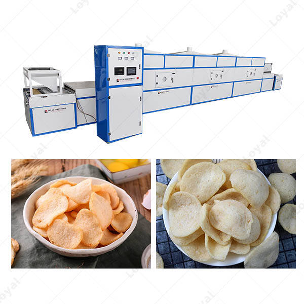 Automatic Industrial Tunnel Continuous Microwave Puffed Prawn Cracker Microwave Machine