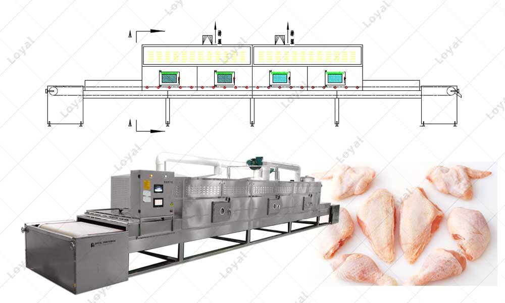 CAD of Industrial Microwave Chicken Meat Thawing Machine