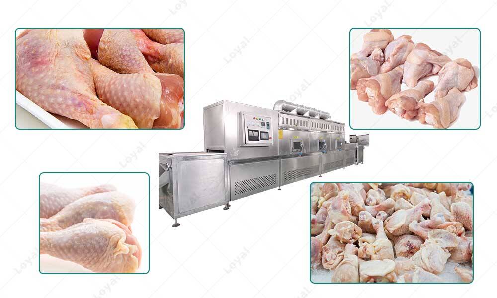 Application of Microwave Chicken Meat Thawing Machine