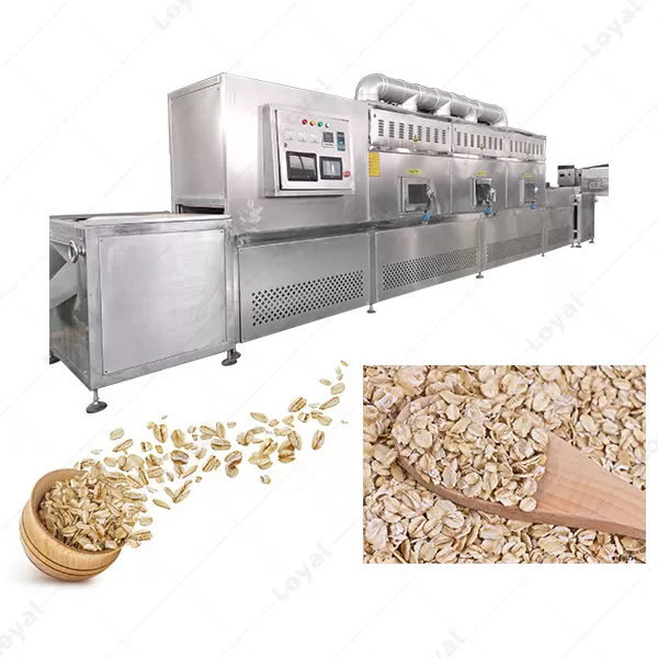 90 Kw Full Automatic Tunnel Oatmeal Microwave Sterilization Drying Machine