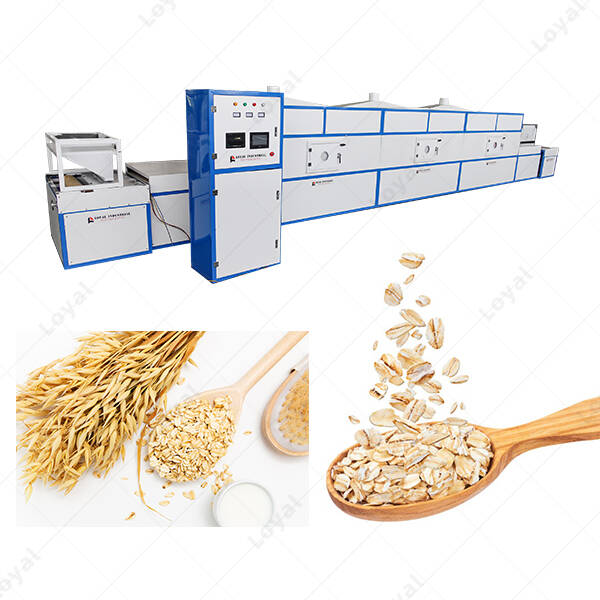 90 Kw Full Automatic Tunnel Oatmeal Microwave Sterilization Drying Machine