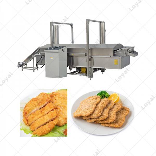 Popular Conveyor Continuous Fryer Machinery Chicken Fillet Frying Machine