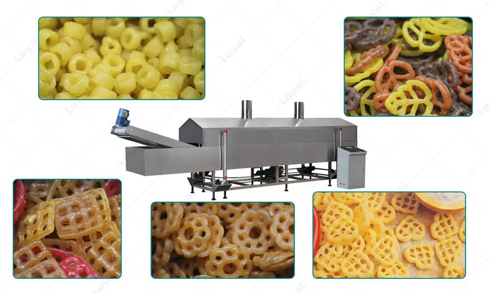  Application of Industrial Fryer Automatic Fryer Machine For Pellet Snacks in manufacturer