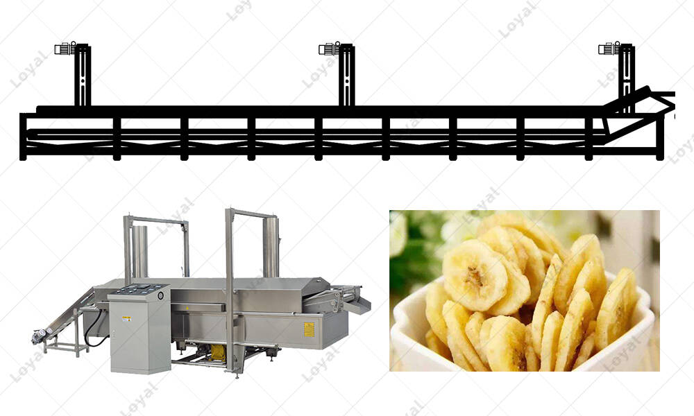 Layout of Continuous Fryer Banana Chips Frying Machine
