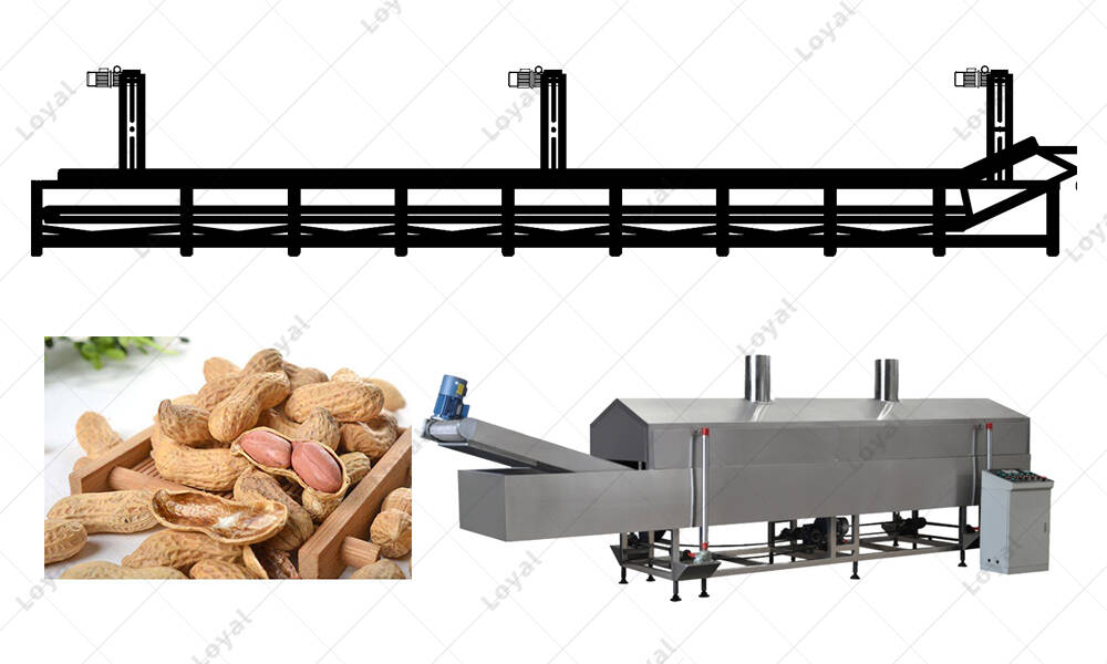 CAD Of  Industrial Groundnut Gas Deep Fryer Processing Machine