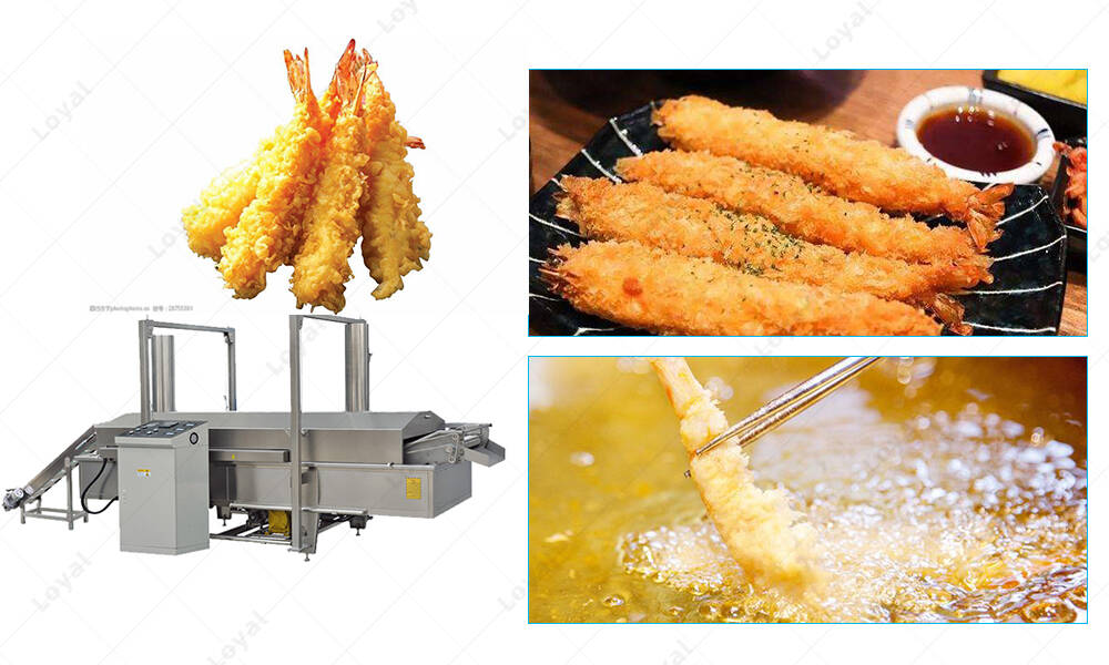 Application for Tempura Shrimp deep fryer machine